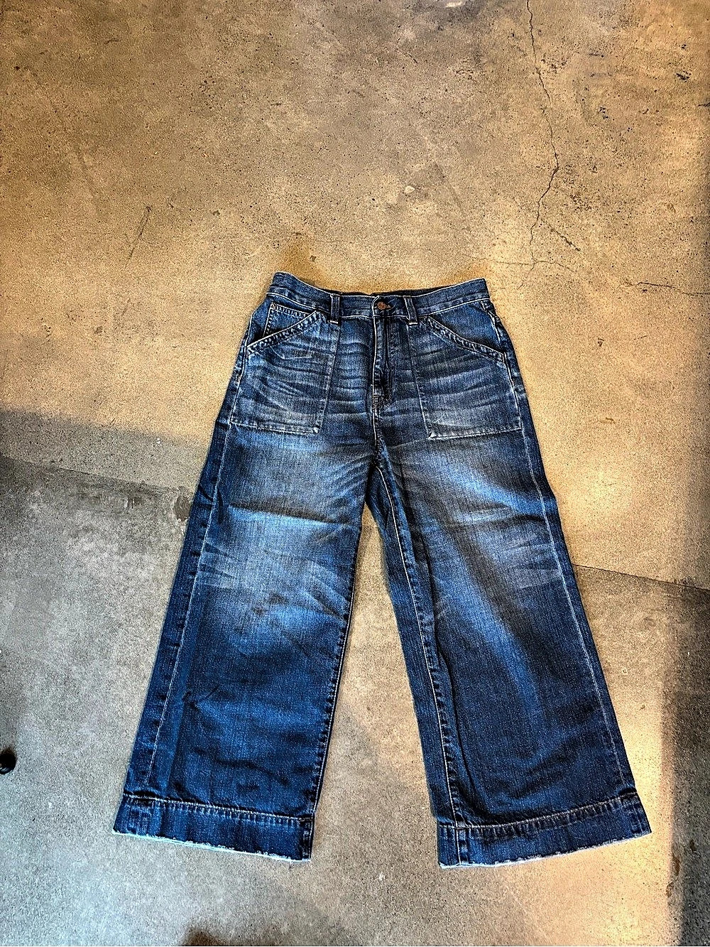 Madewell Wide-Leg Crop Jeans Women's in Blue Waist 28